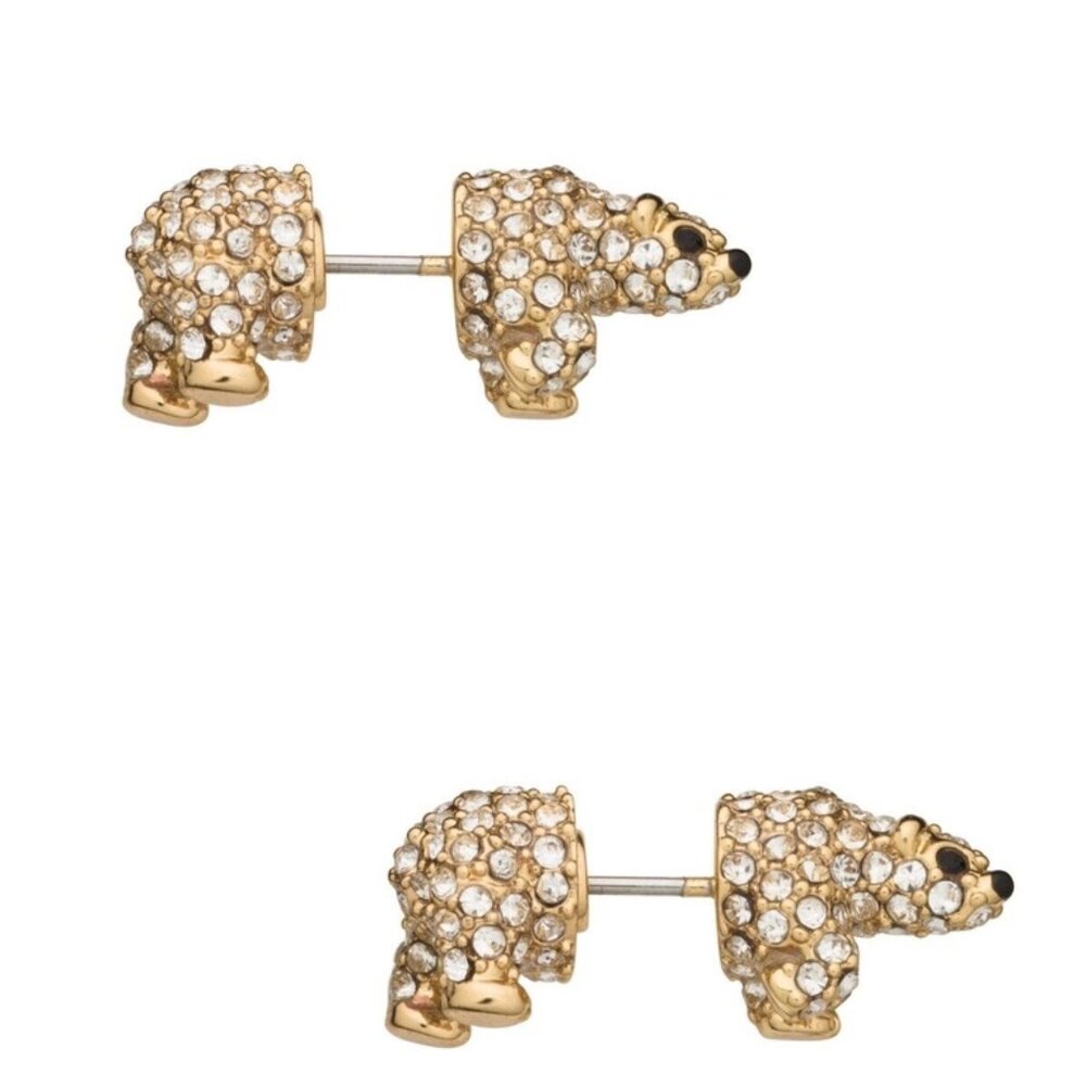 KATE SPADE two-piece polar bear earrings. New.